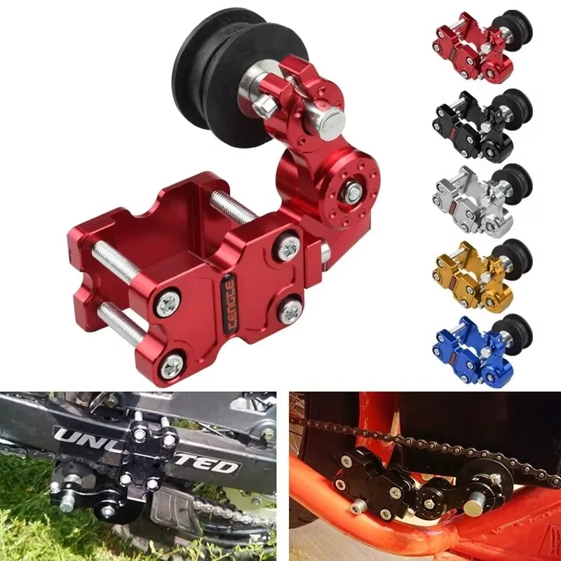 Roller Chain - オートバイ用スポークチェーンテンショナーローラーアルミ合金オートバイ改造チェーンアジャスターテンショナー自動調整