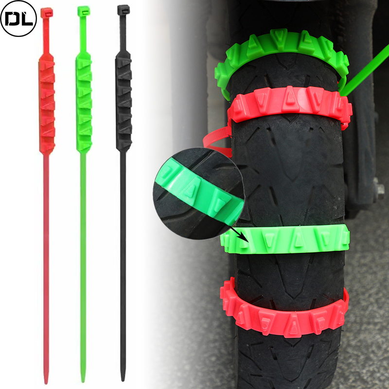 Bicycle Chain - 3/5 個アンチスキッドスノーチェーンオートバイ自転車冬タイヤホイールノンスリップケーブルタイバイク緊急タイヤチェーンツール