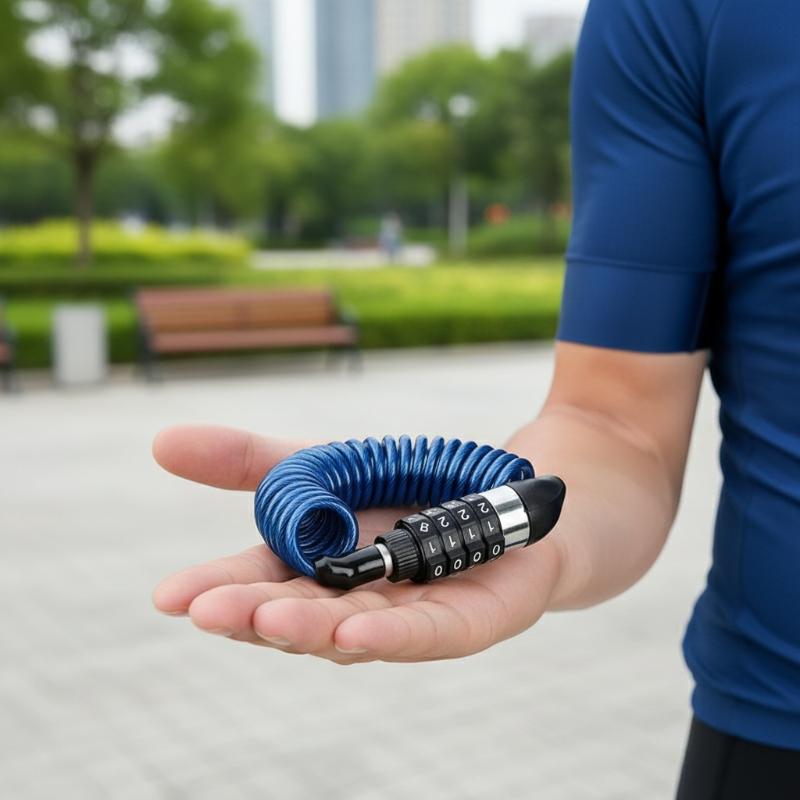 新型バイク・自転車用盗難防止チェーン 4桁パスワード式コンビ - Bicycle Chain のレビューと価格
