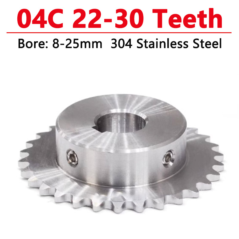 1pc 22-30 歯 04C 304 ステンレス鋼工業用ド - Chain Sprocket Set のレビューと価格