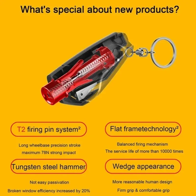 3in1自動車安全ハンマー緊急車窓割りシートベルトカッター高 - Chain Breaker のレビューと価格